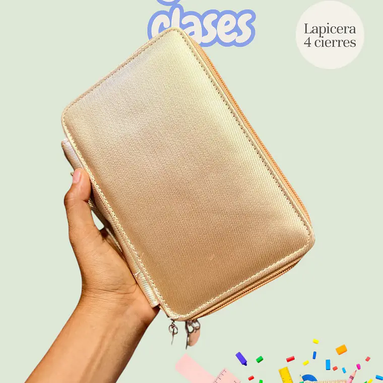 LAPICERA CON 4 CIERRES COLORES LISOS MOD# SP-227🗃️✏️ 8