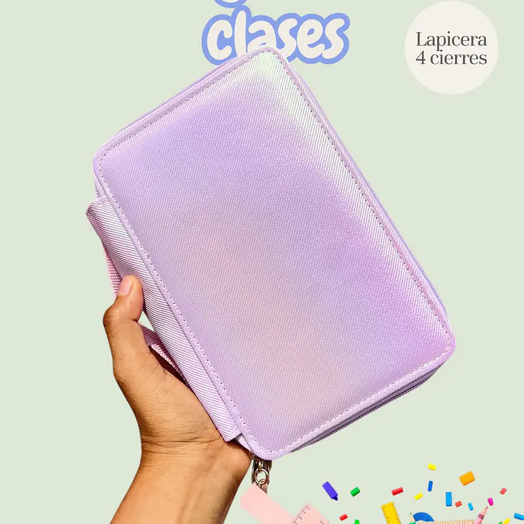 LAPICERA CON 4 CIERRES COLORES LISOS MOD# SP-227🗃️✏️ 6