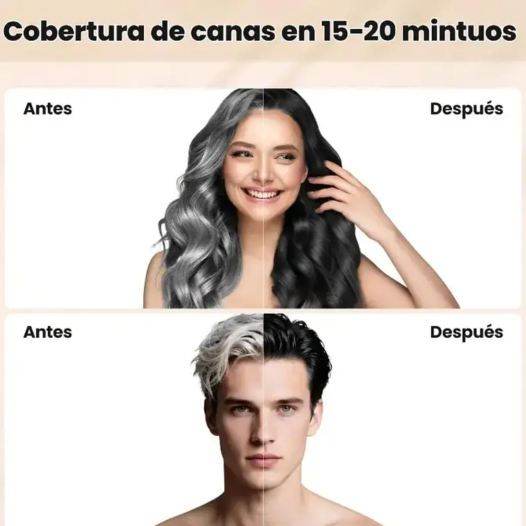 CAJITA CON 10 SOBRES DE 30ML TINTE ESPUMOSO PARA CABELLO NEGRO Ó CAFÉ MOD# GRF0016X 3