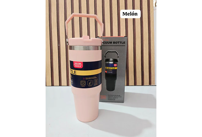 TERMO CON ASA VACUUM STAINLESS STEEL DE 850ML MOD# FAB-31