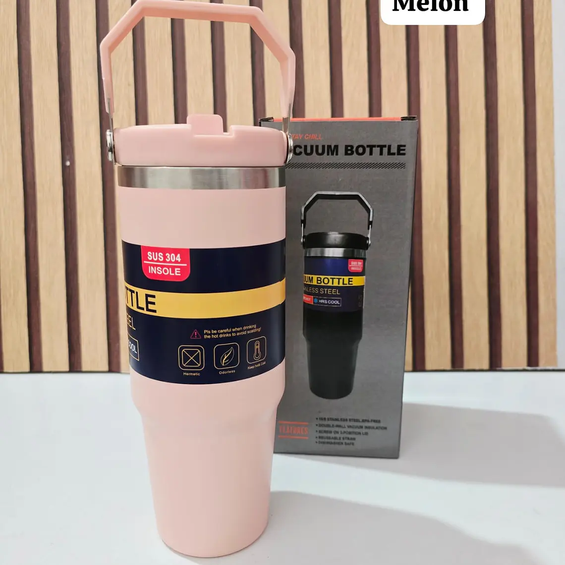 TERMO CON ASA VACUUM STAINLESS STEEL DE 850ML MOD# FAB-31 2