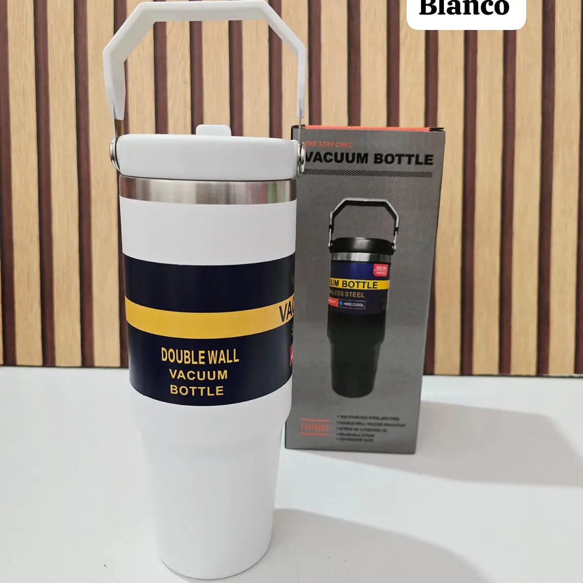 TERMO CON ASA VACUUM STAINLESS STEEL DE 850ML MOD# FAB-31 6