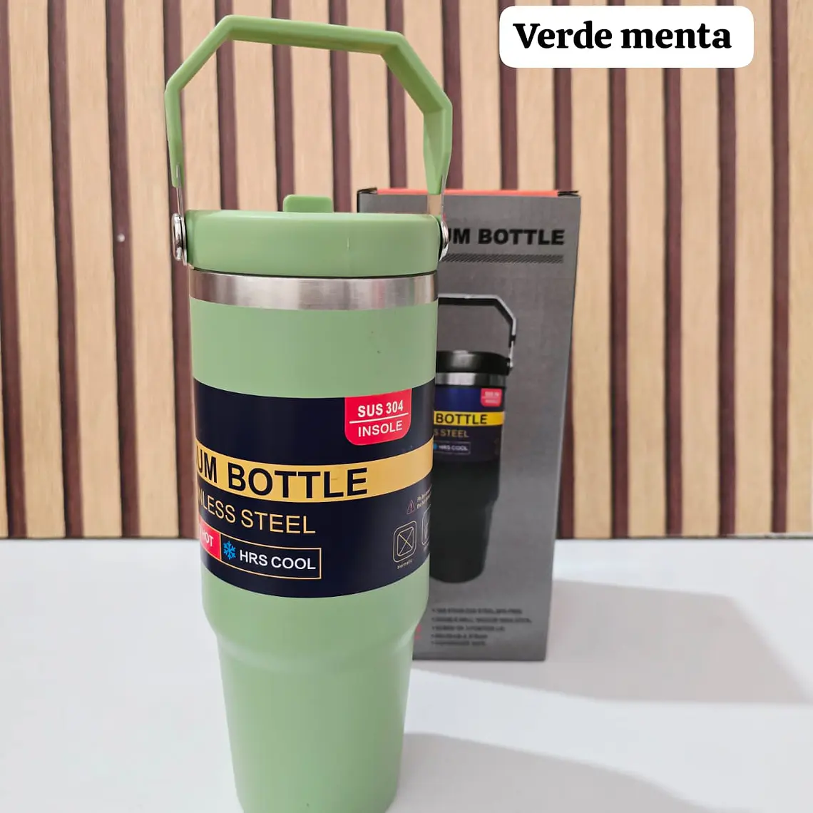 TERMO CON ASA VACUUM STAINLESS STEEL DE 850ML MOD# FAB-31 10