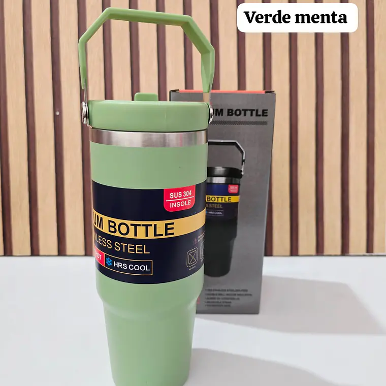 TERMO CON ASA VACUUM STAINLESS STEEL DE 850ML MOD# FAB-31 10