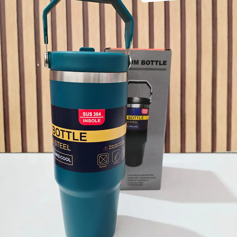 TERMO CON ASA VACUUM STAINLESS STEEL DE 850ML MOD# FAB-31 12