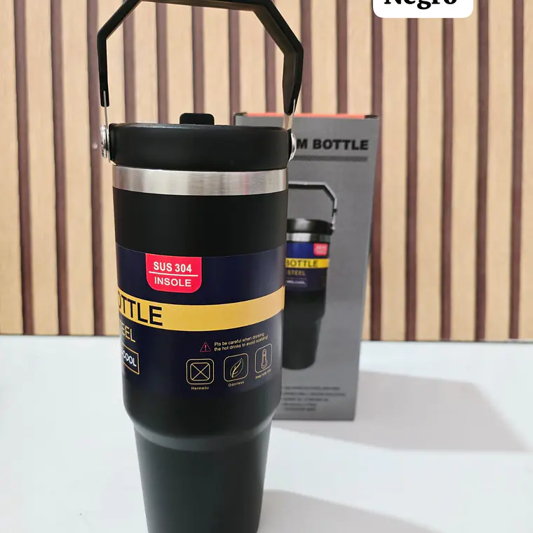 TERMO CON ASA VACUUM STAINLESS STEEL DE 850ML MOD# FAB-31 14
