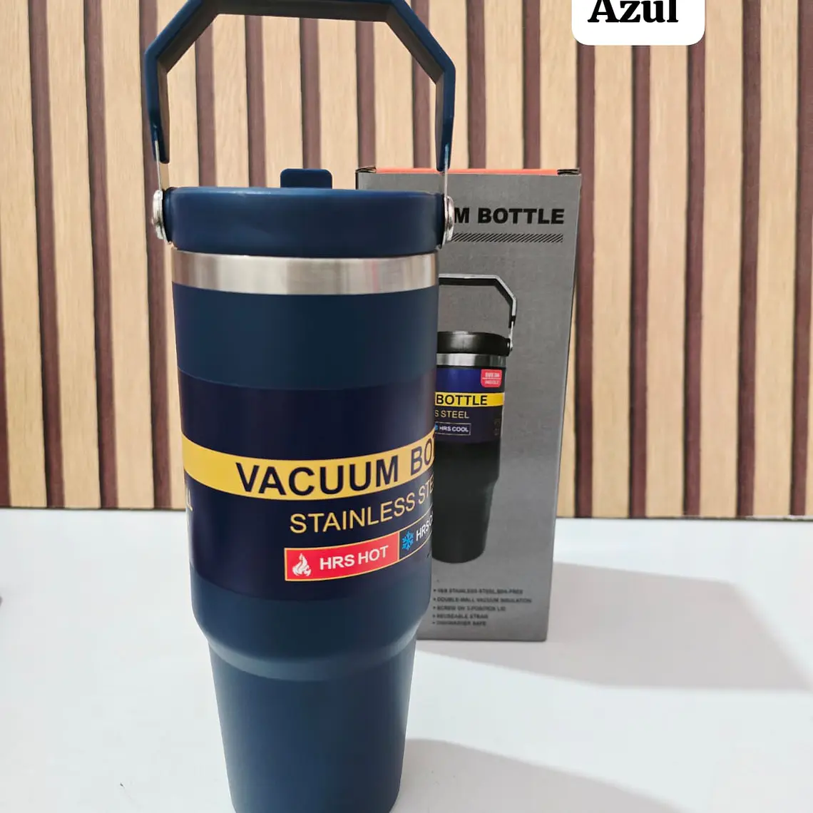 TERMO CON ASA VACUUM STAINLESS STEEL DE 850ML MOD# FAB-31 15