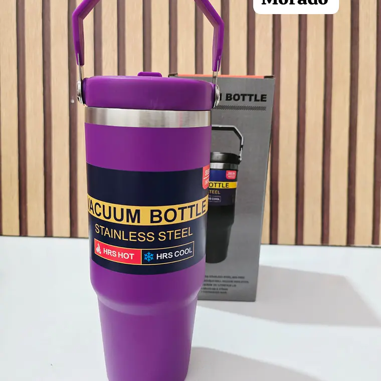 TERMO CON ASA VACUUM STAINLESS STEEL DE 850ML MOD# FAB-31 16