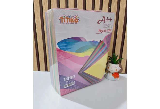 PAQUETE DE MIL HOJAS DE COLORES FUERTES A4 MOD# TK-622Z