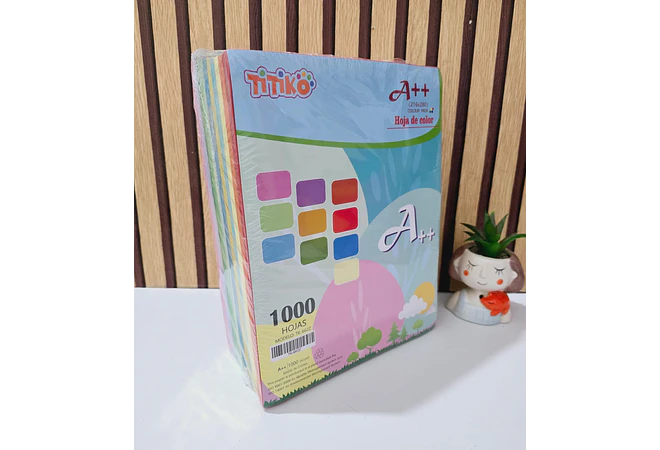 PAQUETE DE MIL HOJAS DE COLORES PASTEL A4 MOD# TK-662Z