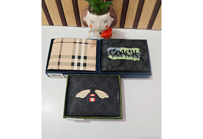 CARTERA PARA CABALLERO GUCCI & BURBERRY MOD# 12162
