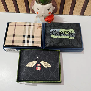 CARTERA PARA CABALLERO GUCCI & BURBERRY MOD# 12162