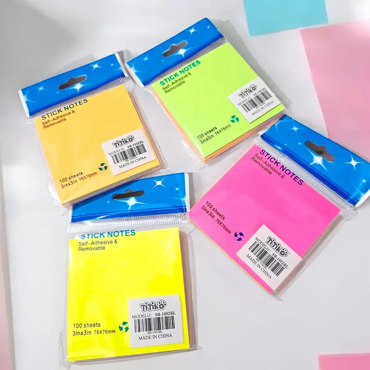 BLOC DE POSTIK CUADRADO COLORES CON 100 HOJAS MOD#SB-1002BL 4