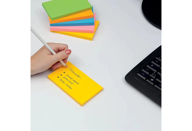 BLOC DE POSTIK RECTANGULAR  COLORES CON 100 HOJAS MOD#SB-1001BL