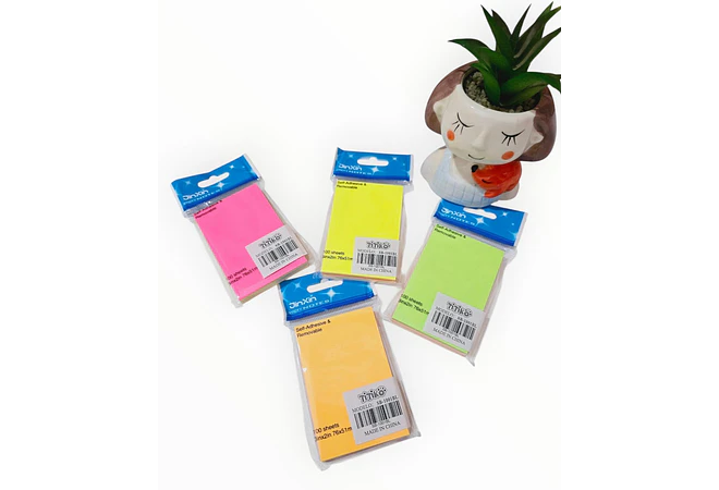 BLOC DE POSTIK RECTANGULAR  COLORES CON 100 HOJAS MOD#SB-1001BL