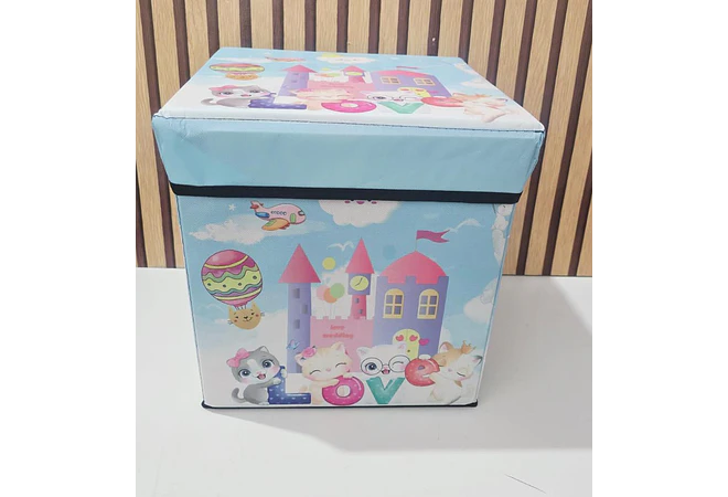 CAJA TABURETE ORGANIZADORA DE JUGUETES ANIMALITOS  MOD# 1306