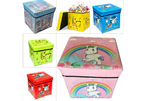 CAJA TABURETE ORGANIZADORA DE JUGUETES ANIMALITOS  MOD# 1306