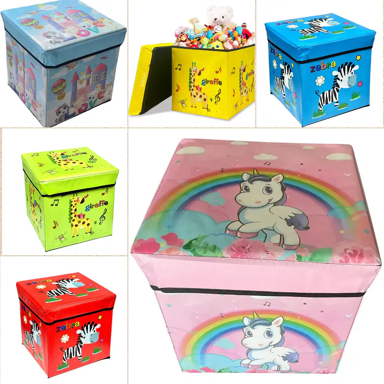 CAJA TABURETE ORGANIZADORA DE JUGUETES ANIMALITOS  MOD# 1306 1