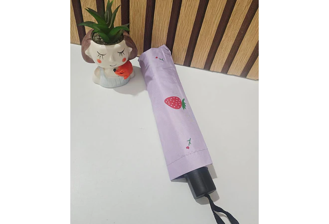 SOMBRILLA DE BOLSILLO DISEÑO FRESA O CEREZA MOD# 205🍓 🍒