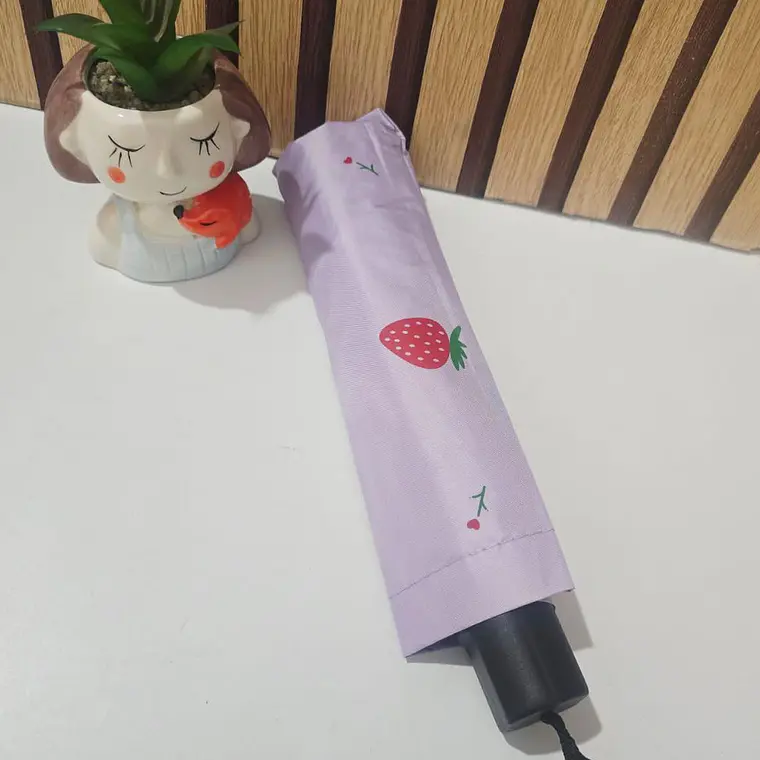 SOMBRILLA DE BOLSILLO DISEÑO FRESA O CEREZA MOD# 205🍓 🍒 9