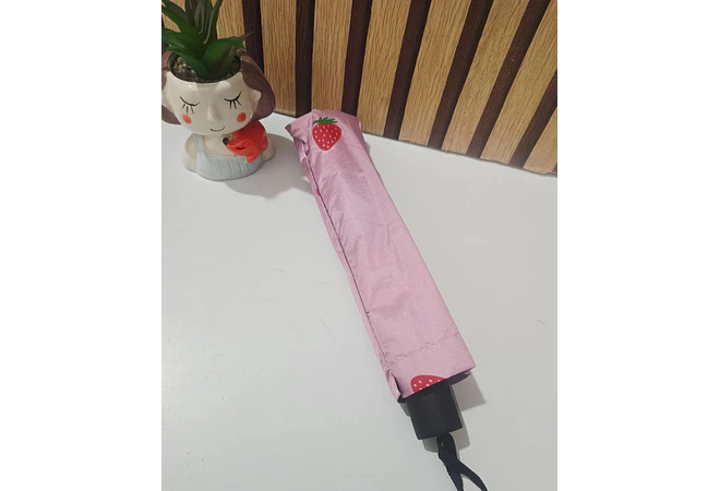 SOMBRILLA DE BOLSILLO DISEÑO FRESA O CEREZA MOD# 205🍓 🍒