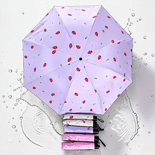 SOMBRILLA DE BOLSILLO DISEÑO FRESA O CEREZA MOD# 205🍓 🍒
