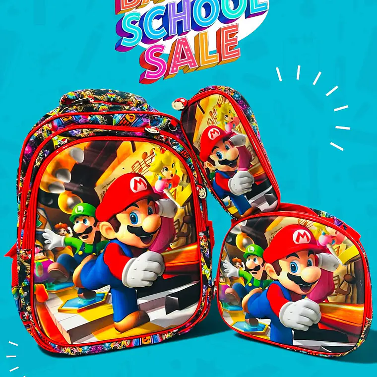 COMBO PRIMARIA DE 3PZ MOCHILA CON LUZ LED  + LONCHERA + LAPICERA (VARIOS PERSONAJES )MOD# HL2416 4