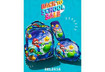 COMBO PRIMARIA DE 3PZ MOCHILA CON LUZ LED  + LONCHERA + LAPICERA (VARIOS PERSONAJES )MOD# HL2416- COPIAR