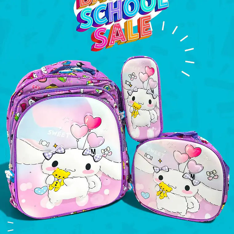 COMBO PRIMARIA DE 3PZ MOCHILA CON LUZ LED  + LONCHERA + LAPICERA (VARIOS PERSONAJES )MOD# HL2416 8