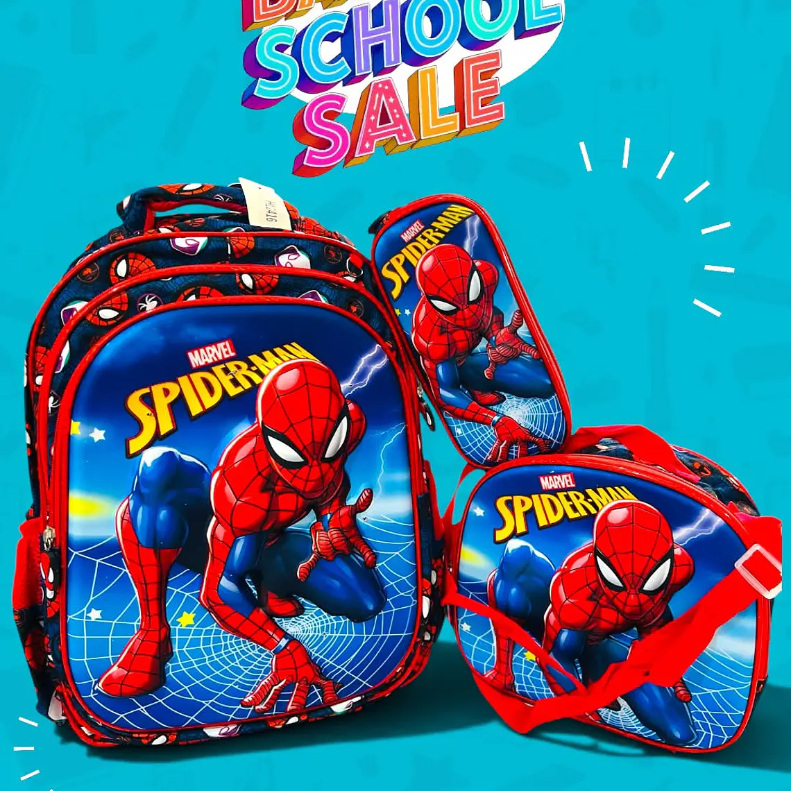 COMBO PRIMARIA DE 3PZ MOCHILA CON LUZ LED  + LONCHERA + LAPICERA (VARIOS PERSONAJES )MOD# HL2416 10