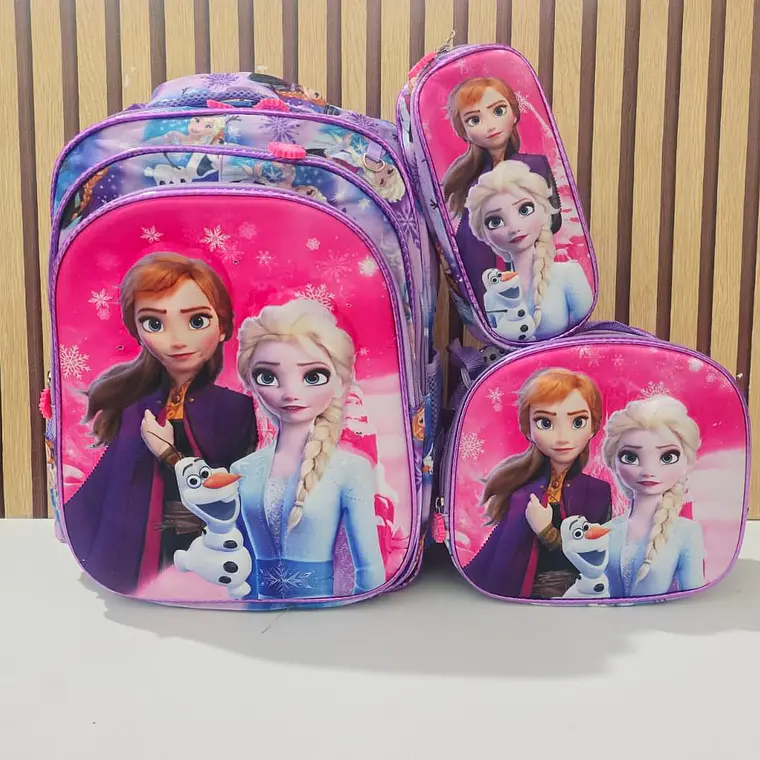 COMBO PRIMARIA DE 3PZ MOCHILA CON LUZ LED  + LONCHERA + LAPICERA (VARIOS PERSONAJES )MOD# HL2416 13