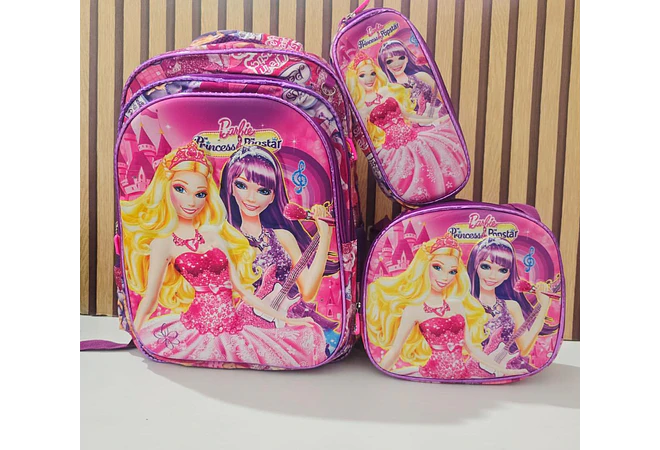COMBO PRIMARIA DE 3PZ MOCHILA CON LUZ LED  + LONCHERA + LAPICERA (VARIOS PERSONAJES )MOD# HL2416- COPIAR