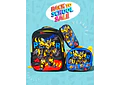 COMBO PRIMARIA DE 3PZ MOCHILA CON LUZ LED  + LONCHERA + LAPICERA (VARIOS PERSONAJES ) MOD# HL2414 🧮⚽
