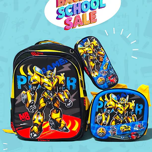 COMBO PRIMARIA DE 3PZ MOCHILA CON LUZ LED  + LONCHERA + LAPICERA (VARIOS PERSONAJES ) MOD# HL2414 🧮⚽