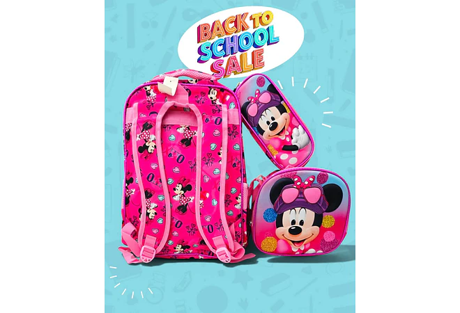 COMBO PRIMARIA DE 3PZ MOCHILA CON LUZ LED  + LONCHERA + LAPICERA (VARIOS PERSONAJES ) MOD# HL2414 🧮⚽