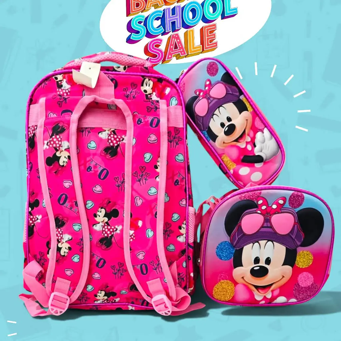 COMBO PRIMARIA DE 3PZ MOCHILA CON LUZ LED  + LONCHERA + LAPICERA (VARIOS PERSONAJES ) MOD# HL2414 🧮⚽ 2