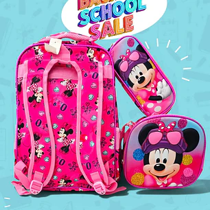 COMBO PRIMARIA DE 3PZ MOCHILA CON LUZ LED  + LONCHERA + LAPICERA (VARIOS PERSONAJES ) MOD# HL2414 🧮⚽