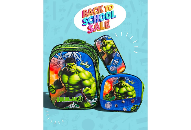 COMBO PRIMARIA DE 3PZ MOCHILA CON LUZ LED  + LONCHERA + LAPICERA (VARIOS PERSONAJES ) MOD# HL2414 🧮⚽