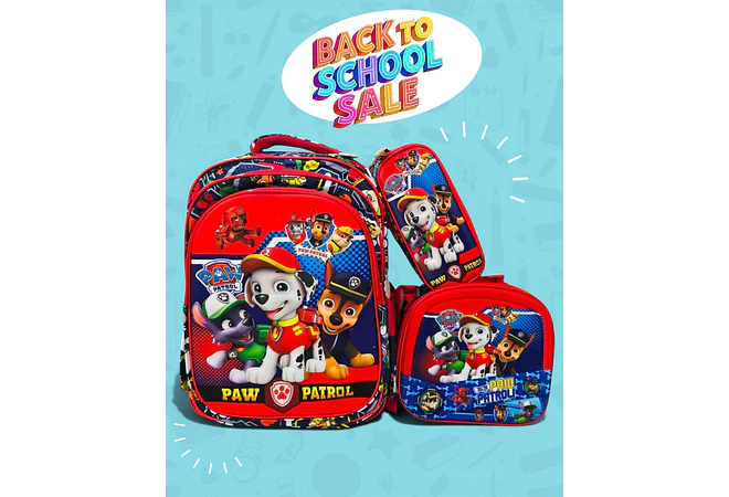 COMBO PRIMARIA DE 3PZ MOCHILA CON LUZ LED  + LONCHERA + LAPICERA (VARIOS PERSONAJES ) MOD# HL2414 🧮⚽