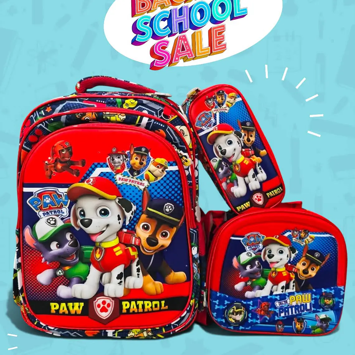COMBO PRIMARIA DE 3PZ MOCHILA CON LUZ LED  + LONCHERA + LAPICERA (VARIOS PERSONAJES ) MOD# HL2414 🧮⚽ 4