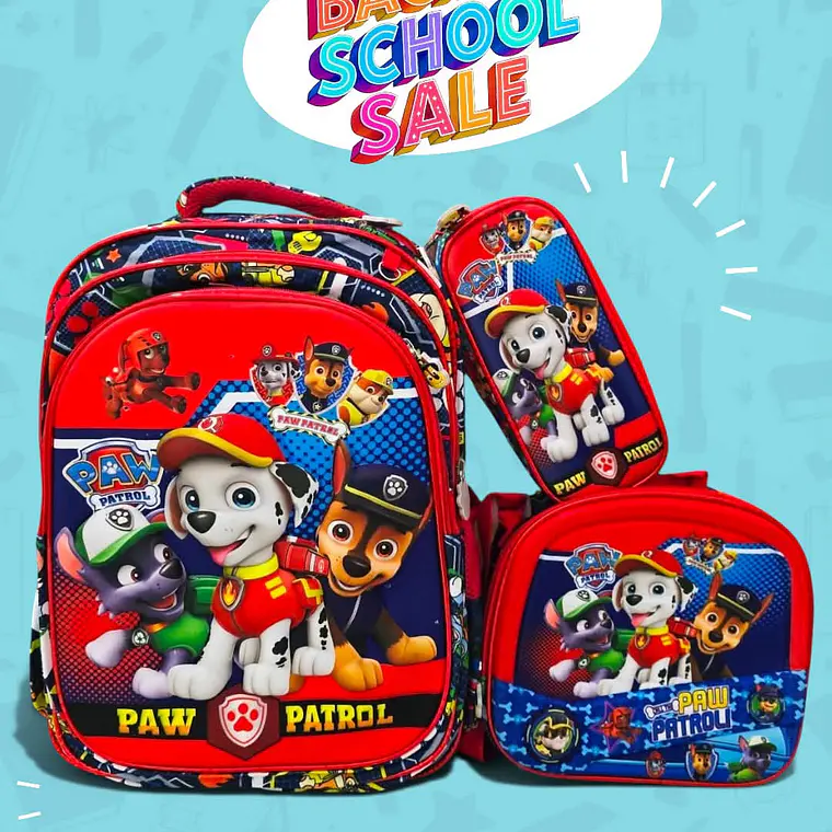 COMBO PRIMARIA DE 3PZ MOCHILA CON LUZ LED  + LONCHERA + LAPICERA (VARIOS PERSONAJES ) MOD# HL2414 🧮⚽ 4