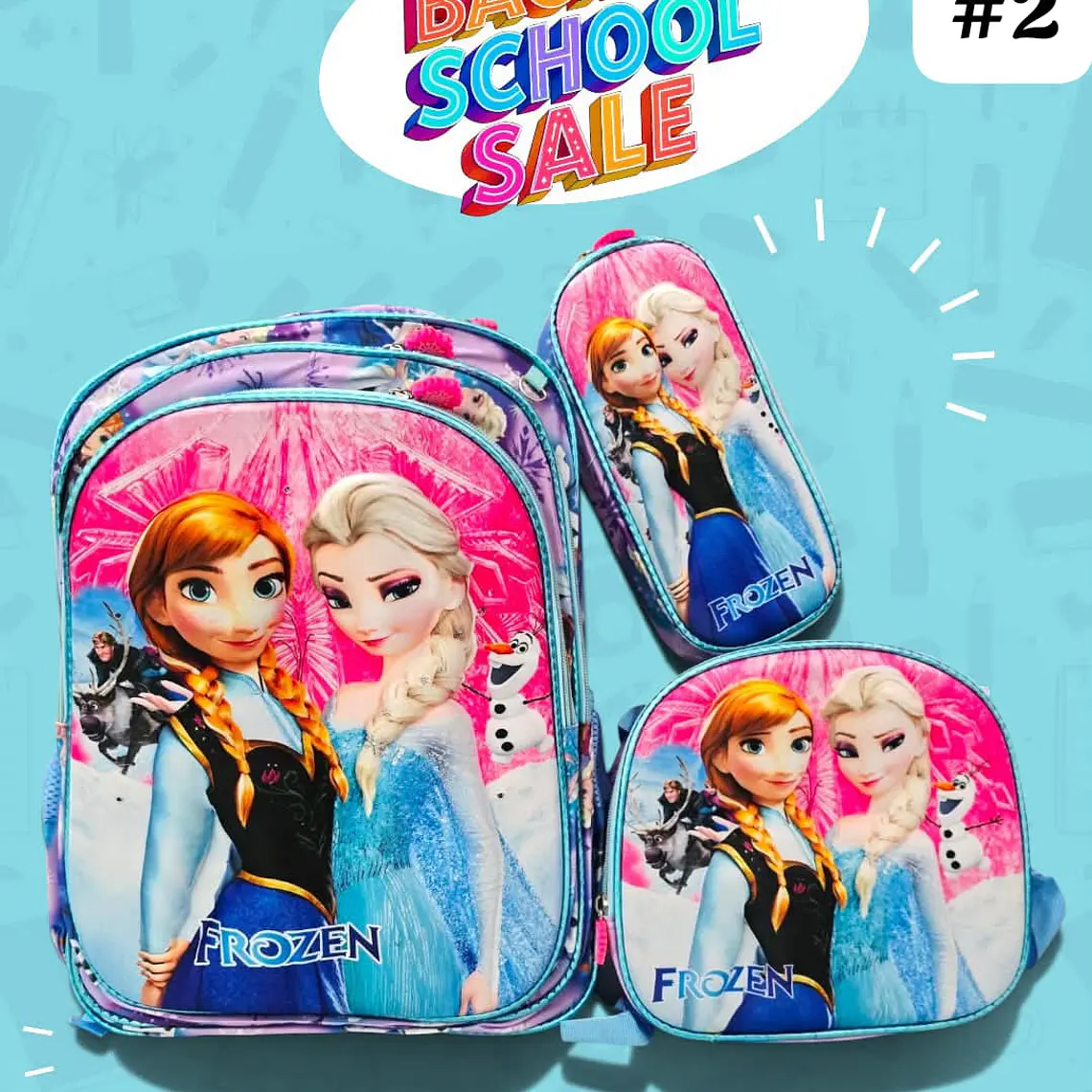 COMBO PRIMARIA DE 3PZ MOCHILA CON LUZ LED  + LONCHERA + LAPICERA (VARIOS PERSONAJES ) MOD# HL2414 🧮⚽ 5