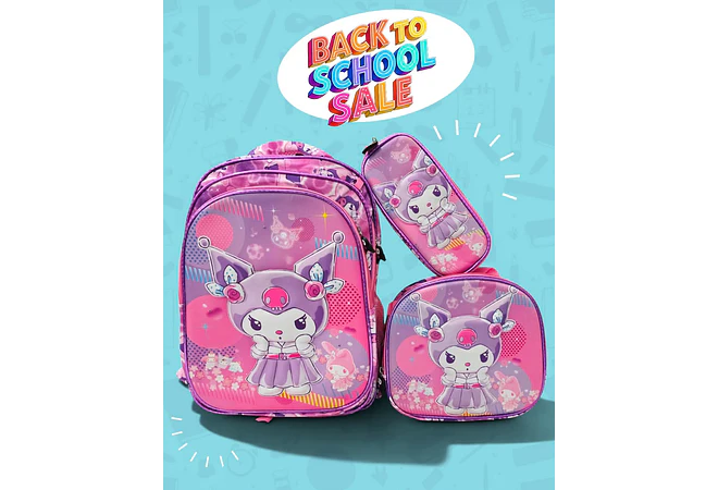COMBO PRIMARIA DE 3PZ MOCHILA CON LUZ LED  + LONCHERA + LAPICERA (VARIOS PERSONAJES ) MOD# HL2414 🧮⚽