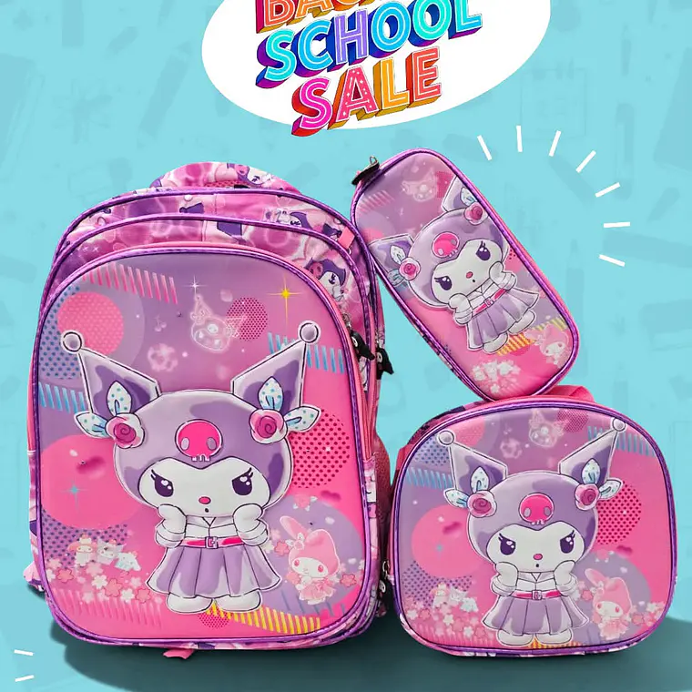 COMBO PRIMARIA DE 3PZ MOCHILA CON LUZ LED  + LONCHERA + LAPICERA (VARIOS PERSONAJES ) MOD# HL2414 🧮⚽ 6