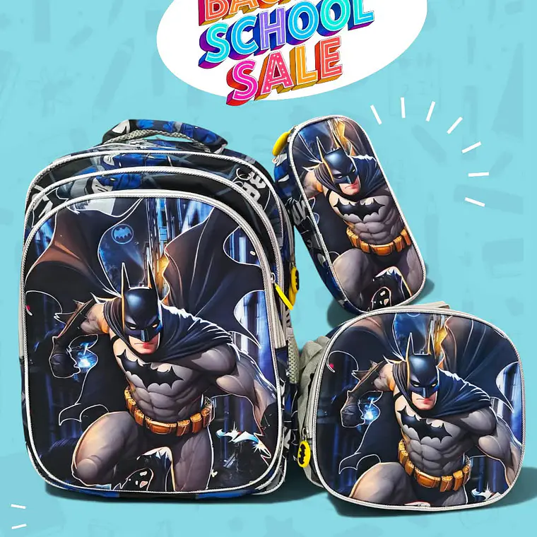 COMBO PRIMARIA DE 3PZ MOCHILA CON LUZ LED  + LONCHERA + LAPICERA (VARIOS PERSONAJES ) MOD# HL2414 🧮⚽ 8
