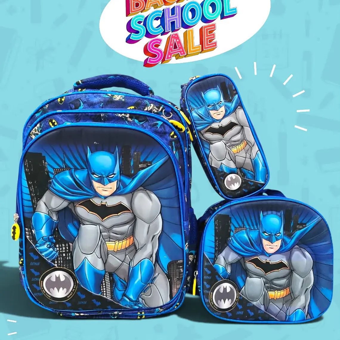 COMBO PRIMARIA DE 3PZ MOCHILA CON LUZ LED  + LONCHERA + LAPICERA (VARIOS PERSONAJES ) MOD# HL2414 🧮⚽ 14