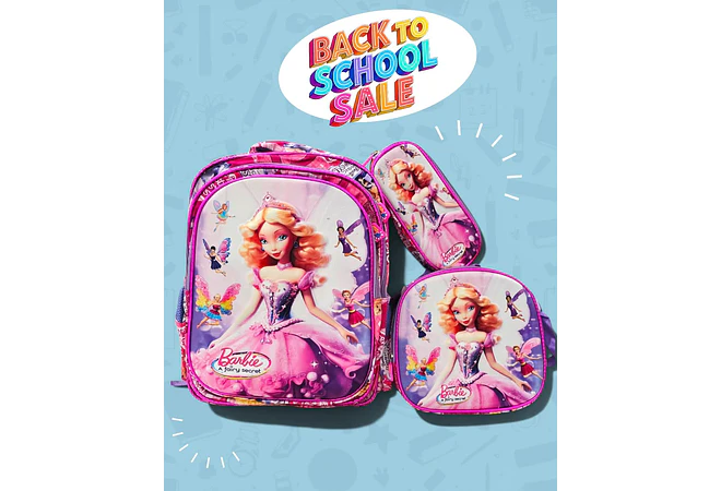 COMBO PRIMARIA DE 3PZ MOCHILA CON LUZ LED  + LONCHERA + LAPICERA (VARIOS PERSONAJES ) MOD# HL2414 🧮⚽