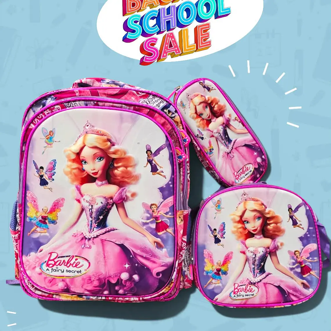 COMBO PRIMARIA DE 3PZ MOCHILA CON LUZ LED  + LONCHERA + LAPICERA (VARIOS PERSONAJES ) MOD# HL2414 🧮⚽ 15