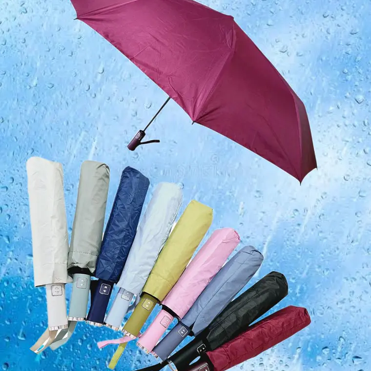 SOMBRILLA DE BOLSILLO AUTOMÁTICA COLORES LISOS MOD# KS-11☂️☀️ 3