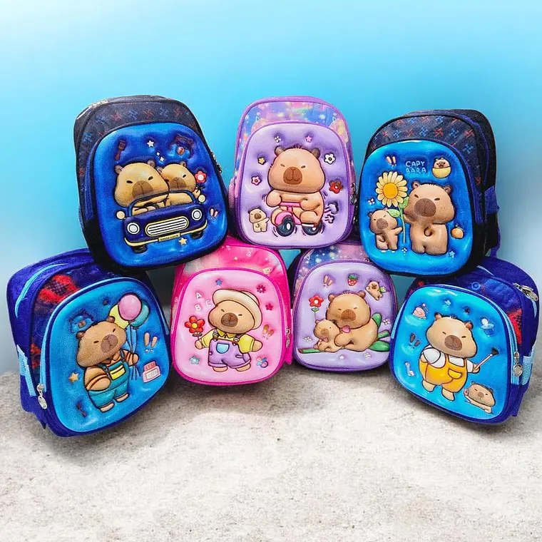 MOCHILITA PARA PREESCOLAR DISEÑO CAPIBARA MOD# K1038🗃️🎒 10